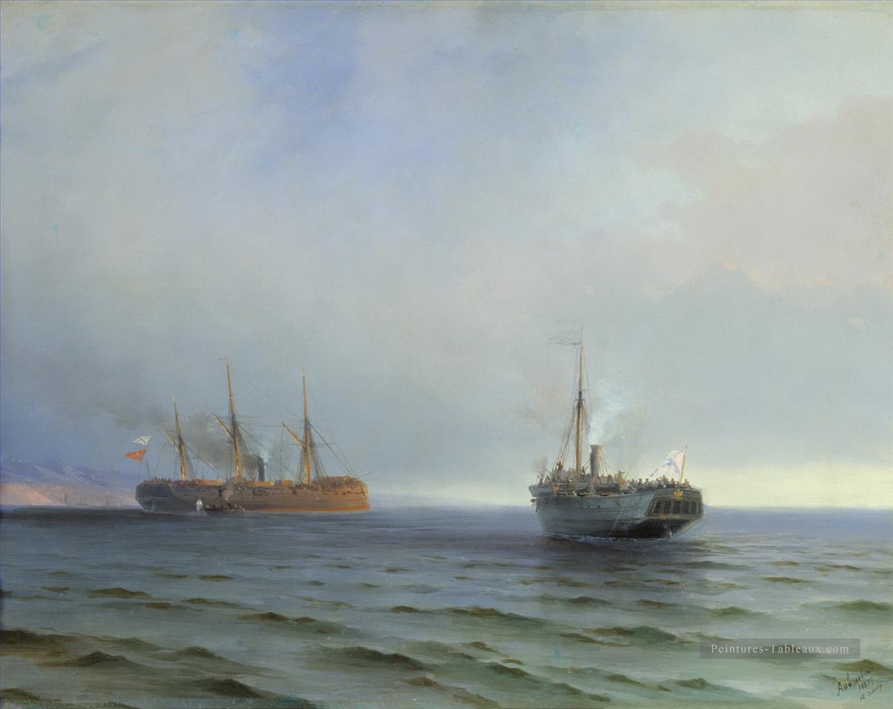 la capture de la nef turque sur la mer noire Ivan Aivazovsky Peintures à l'huile